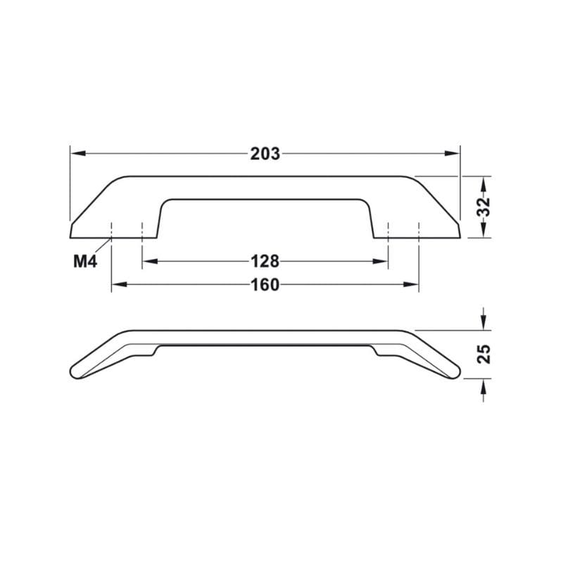 Tay nắm tủ Hafele 106.62.165 (mạ niken mờ, đen)